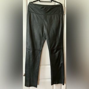Genuine black leather pants
